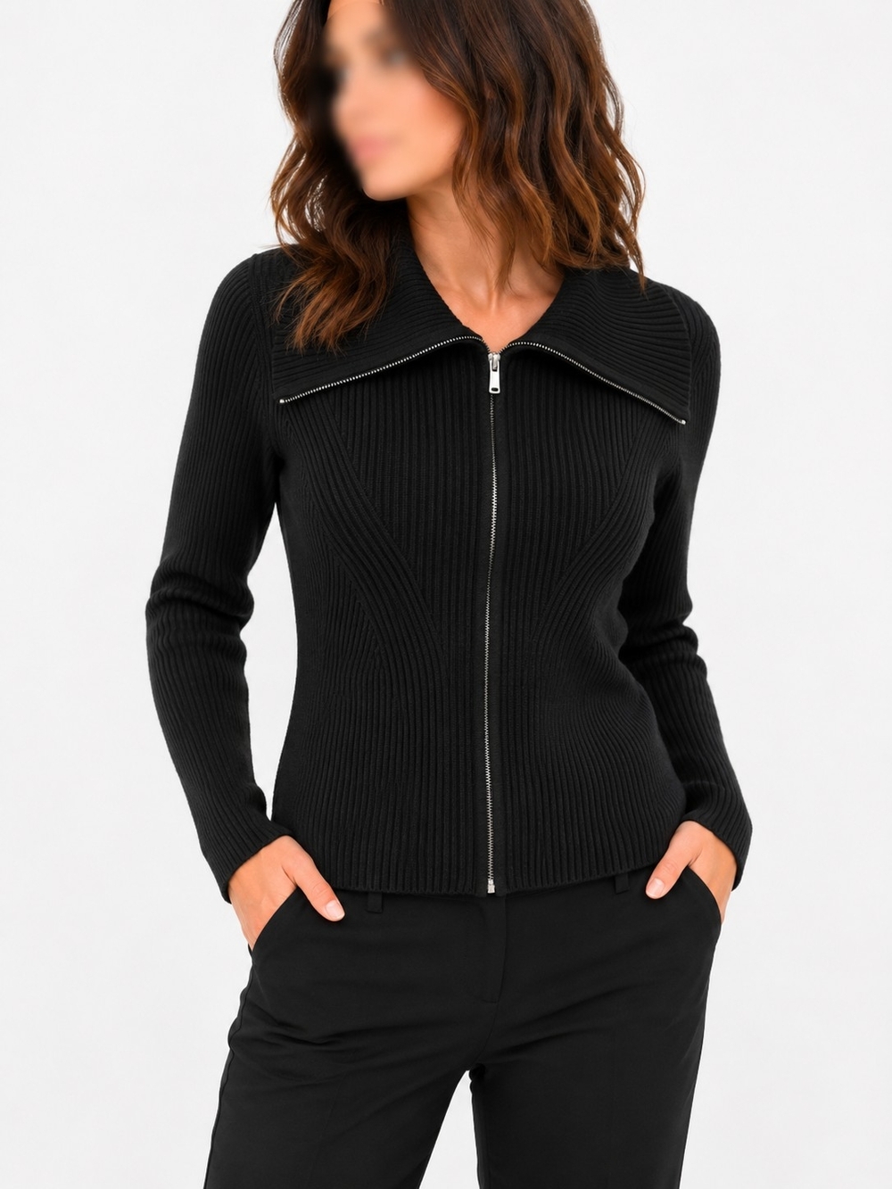 👕2 for 15$ Or 3 for 20$👕Le chateau Black Ribbed Zip Jacket